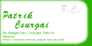 patrik csurgai business card